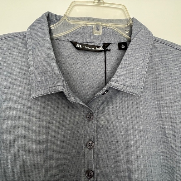 TravisMathew Women’s She Classy Ladies Golf Polo Shirt Heather Vintage Indigo XL - Picture 3 of 9